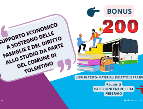 Supporto economico da parte del Comune di Tolentino per i nuovi iscritti